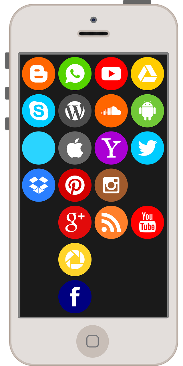 Illustration of a smartphone showing app icons